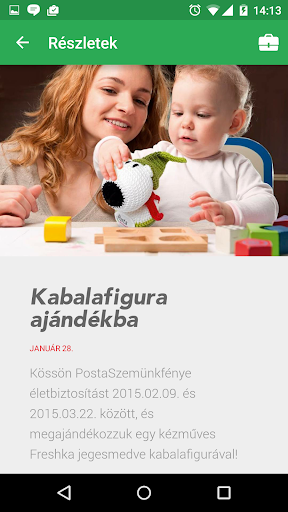 Android application Posta Biztosító screenshort