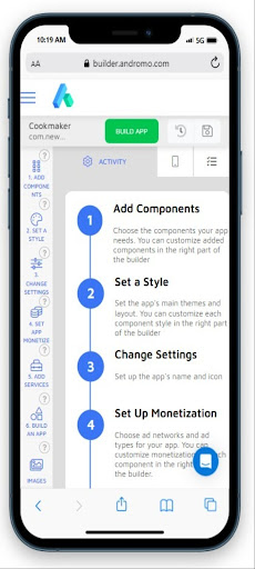 Android App creator by Andromo Screen 3