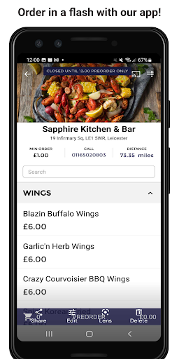 Android application Sapphire Kitchen & Bar screenshort