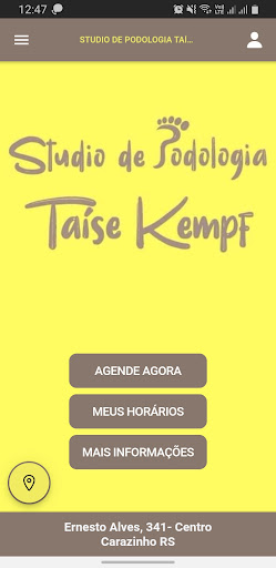Android application Studio d Podologia Taíse Kempf screenshort