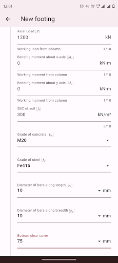 Footing Designer Screen 2