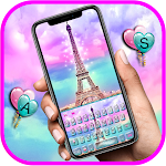 Pink Paris Eiffel Tower love Keyboard Apk