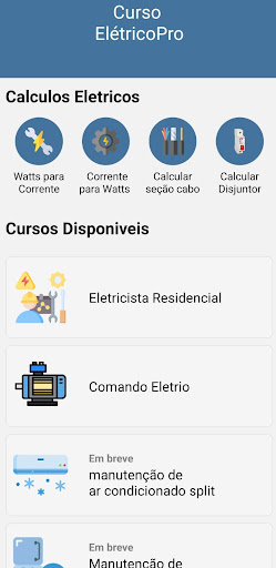 Android application EletricoPro - comando elétrico screenshort