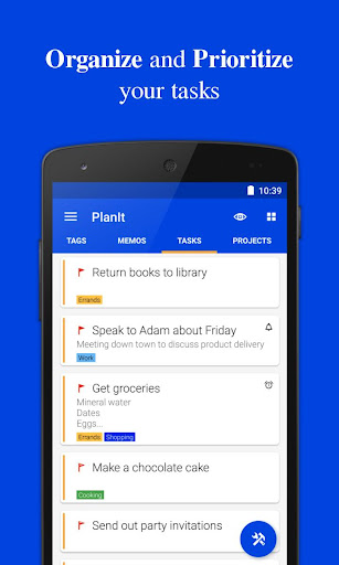 Android application PlanIt: Memos, Tasks, Projects screenshort