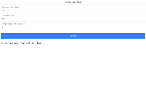 Temps par tour Screen 3