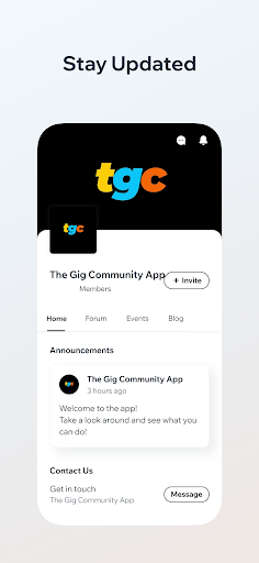 The Gig Community App Screen 3