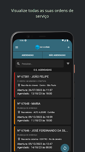 Android application ServiceBox screenshort