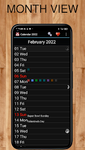 Calendar 2022 : agenda For PC installation