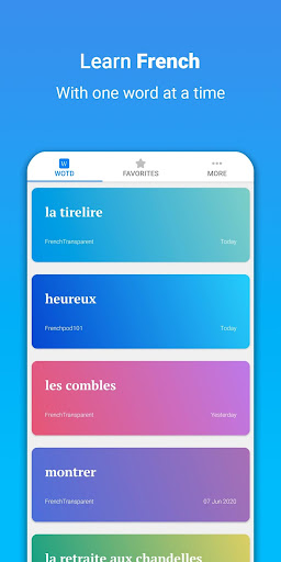 Android application French Word of the Day - Vocab screenshort