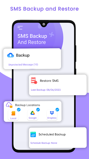 Android application SMS Backup and Restore screenshort