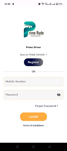 Android application Prime Ryde Driver screenshort