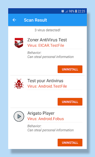 1 Antivirus: one Click to Scan Screen 3
