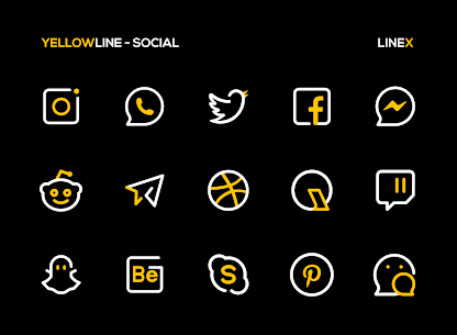 YellowLine Icon Pack : LineX APK (Patched/Full) 4
