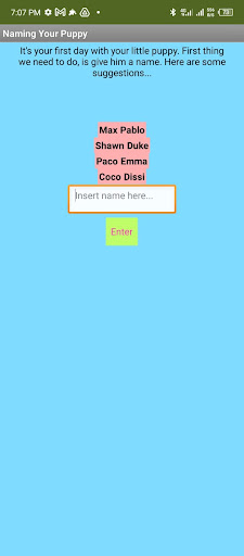 My Virtual Puppy Screen 2
