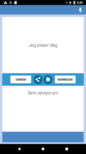 Turkish-Norwegian Translator Screen 2