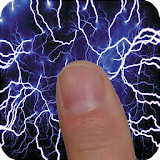 Electric screen simulator: touch for lightning art icon