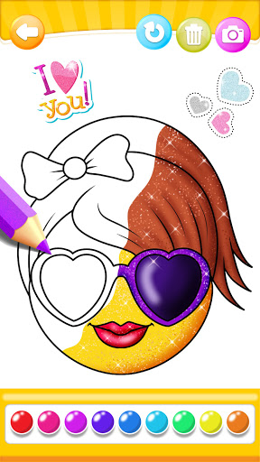 Glitter Emoji Coloring and Drawing Book