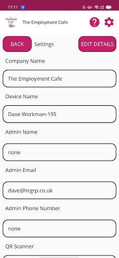 Android application HR Clockcard screenshort