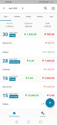 Android application KaHero Money Manager screenshort