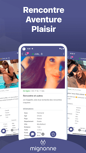 Android application Mignonne - Rencontre coquine screenshort