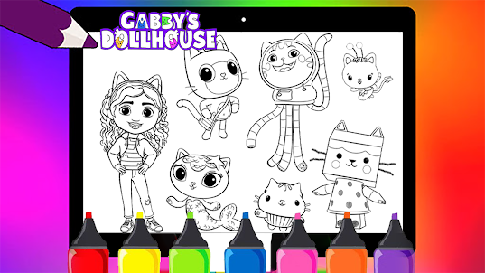 Gaby's Dollhouse Coloring Book