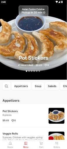 Asian Fusion Cuisine Screen 2