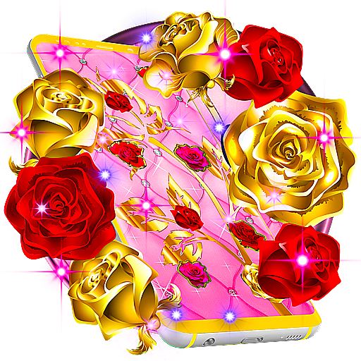 Golden and Red Roses Live Wall  Icon