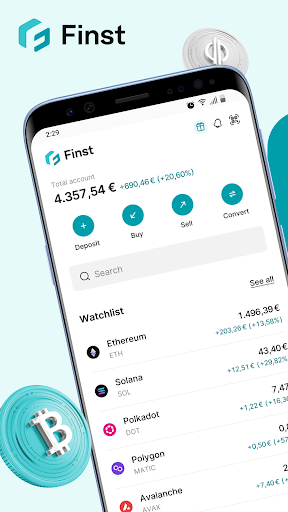 Android application Finst | Crypto Investing screenshort