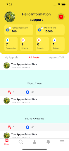 Android application Appreiz Engage screenshort