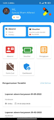 Android application Nex Enterprise System screenshort