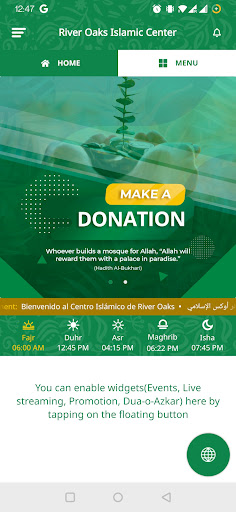 Android application River Oaks Islamic Center screenshort