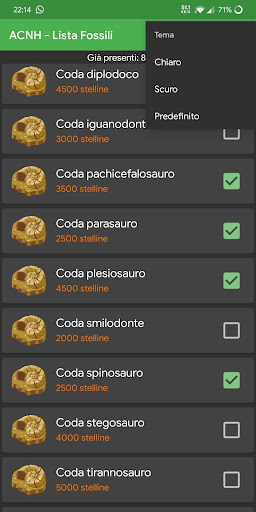ACNH - Lista Fossili Screen 3