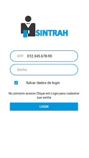 Android application Carteirinha SINTRAH/PE screenshort