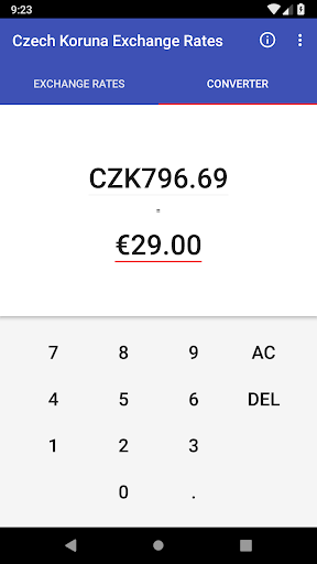 Czech Koruna Exchange Rates Screen 2