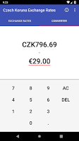screenshot of Czech Koruna Exchange Rates