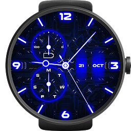 Imagen de ícono de Neón Azul Reloj Inteligente