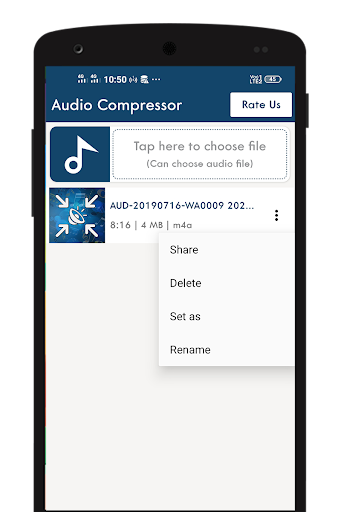 Android application MP3 Compressor screenshort