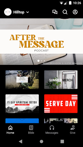 Android application Hilltop.Church screenshort