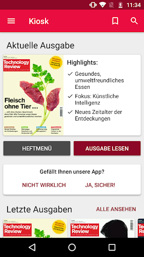 Android application MIT Technology Review DE screenshort