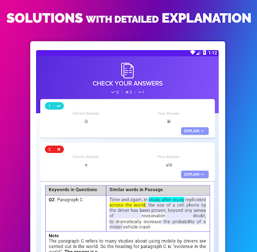 Screenshot of IELTS® Reading Tests
