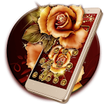 Cover Image of Descargar Golden Red Luxury Rose Theme 1.1.5 APK