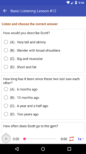 Android application English Listening A-Z screenshort