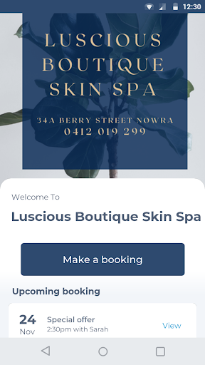 Android application Luscious Boutique Skin Spa screenshort