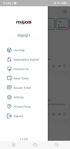 MIJO - Vehicle Tracking App Screen 2