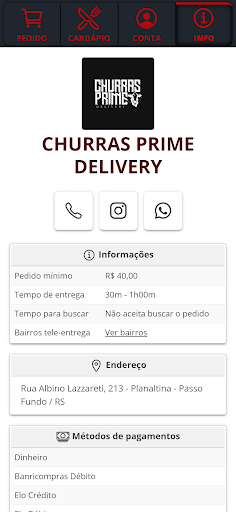 Android application Churras Prime screenshort
