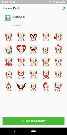 Android application Dog Stickers for WhatsApp screenshort
