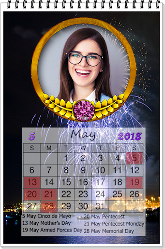 Calendar 2018 photo frames wallpaper