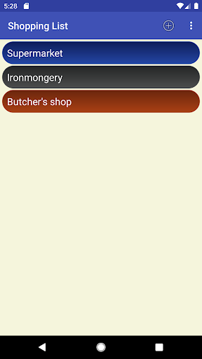 Android application Shopping list screenshort