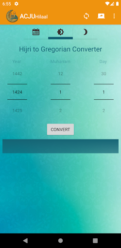 ACJU Hilaal Calendar Screen 2