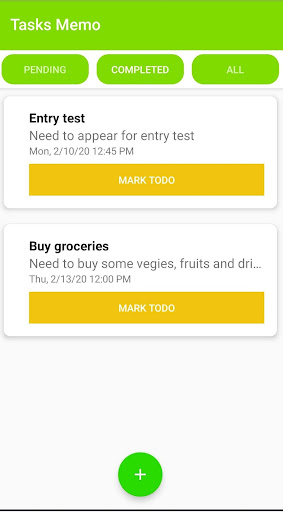 Routine Tasks Memo Screen 3
